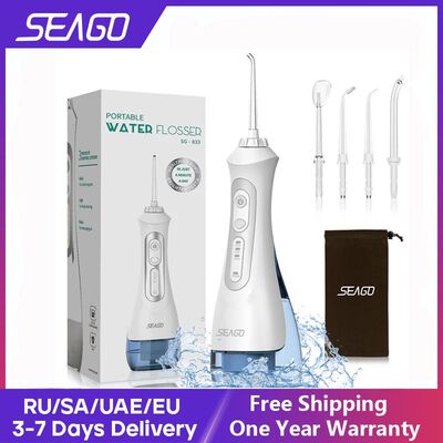 Seago-irrigador dental portátil, usb recarregável, com 3 m
