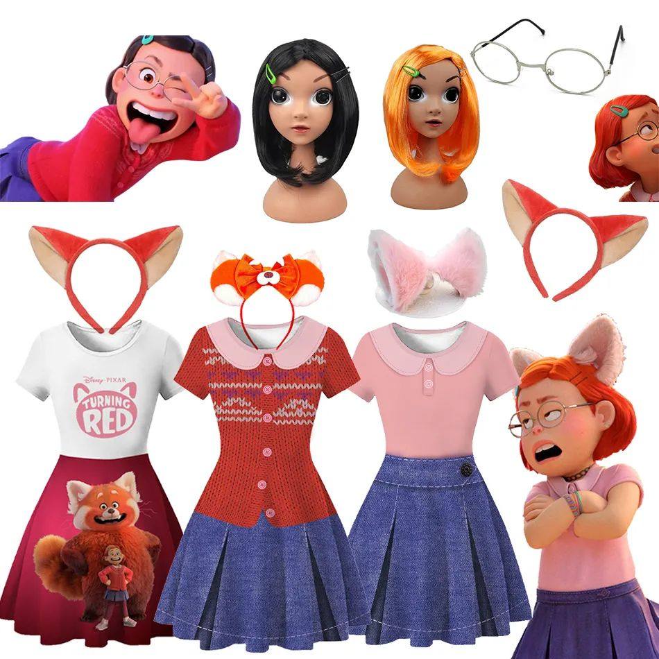 Disney transformando traje vermelho princesa vestido terno c