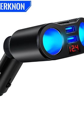 Cargador de coche con pantalla LCD, adaptador de corriente d