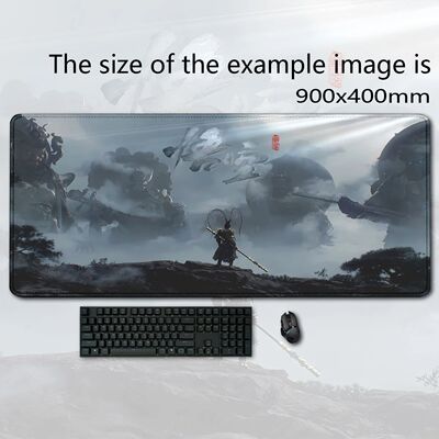 Mito preto WuKong Gaming Mouse Pad, antiderrapante esteira d