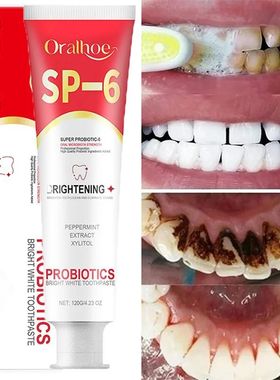 Creme dental probiótico para branquear, SP-6, remove mancha