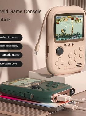 Mini consola portátil de juegos Retro, Banco de energía, c