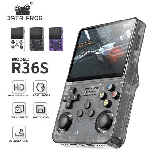 Data Frog-consola de videojuegos portátil Retro R36S, siste