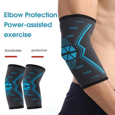 Protetor de cotovelo de nylon de malha, Respirável e Absorv