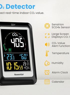 Newentor-Monitor de calidad del aire 5 en 1, medidor de dió