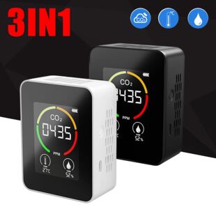 Medidor de CO2 LCD 3 en 1, 2,8 pulgadas, temperatura de cali