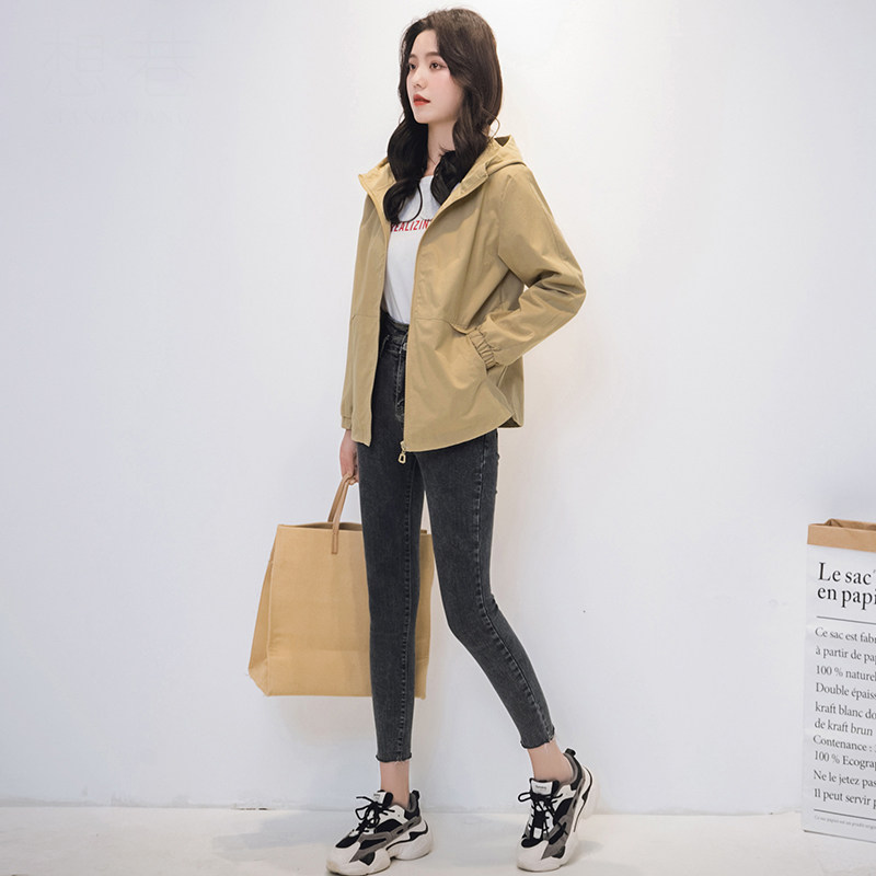 外套女2022春秋新款小个子韩版百搭短款休闲宽松时尚纯棉女装夹克