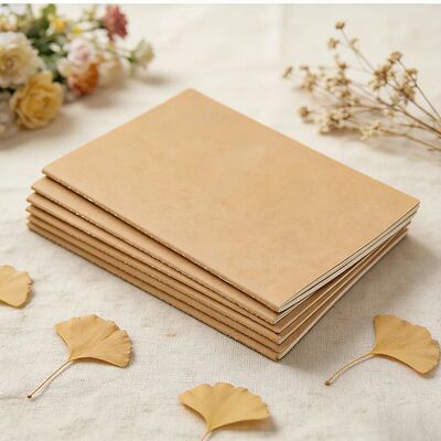 10Pcs Kraft Paper Notebook Refills, Blank & Lined Traveler’