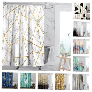Marble Luxury Shower Modern Waterproof Style Curtain Hom Art