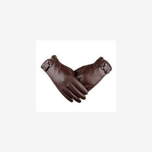 winter glove pu leather phone screen touch men gloves