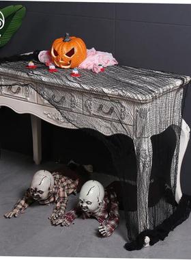 Halloween decoration black gauze blood handprint rag horror