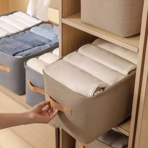 1pc Foldable Clothes and Miscellaneous Items Storage Box wit
