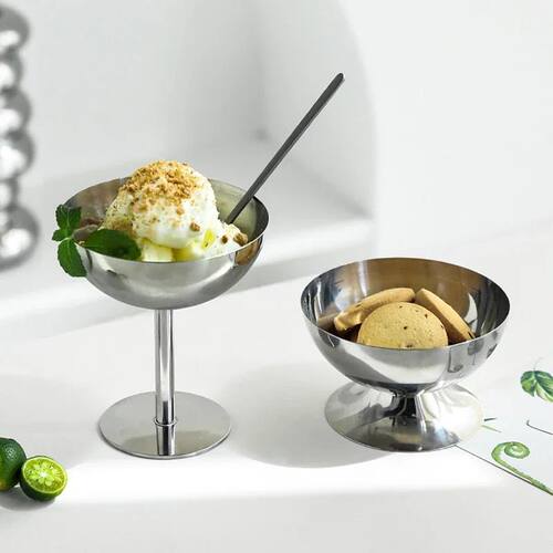 304 Stainless Steel Goblet Ice Cream Cup Dessert Bowl Cockta