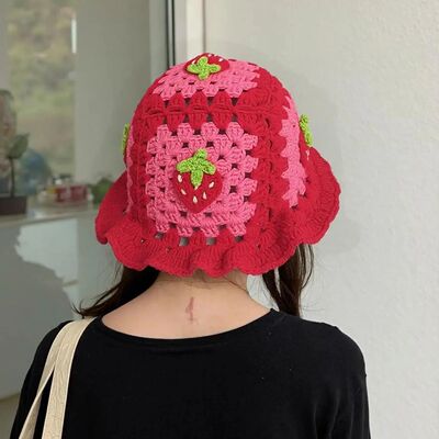 Women's Bohemian Handmade Crochet Strawberry - patterned Fis