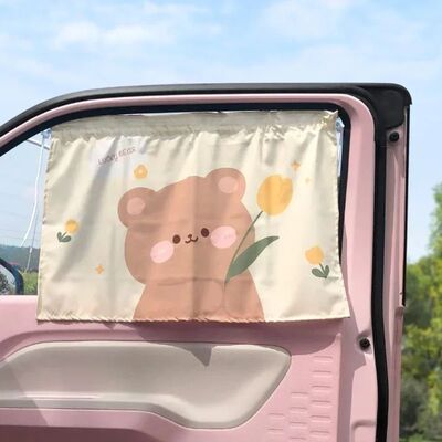 Car Sun Curtain Suction Cup Type Children's Cartoon Sun Anti