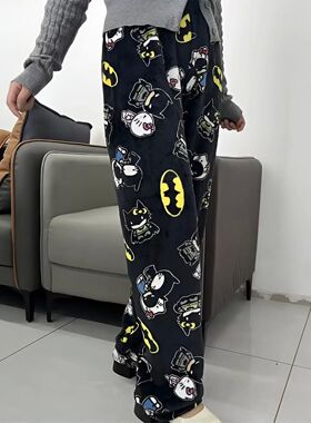Sanrio Y2k Autumn Hellokitty Batman Pajama Pants Cartoon Hip