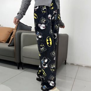 Sanrio Y2k Autumn Hellokitty Batman Pajama Pants Cartoon Hip