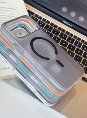 橙色防滑条边框FindX8ultra磁吸无线充电适用oppoFindX9pro手机壳瓦楞Reno13肤感pro一加13硬撞色防摔Magsafe