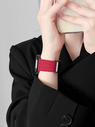 荔枝纹磁吸扣适用红米watch6/5/4表带小米手环8/9pro腕带舒适百搭
