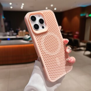 Magsafe磁吸蜂窝散热适用苹果iphone15pro手机壳16带支架14promax网孔透气新款 13金属感12磨砂超薄保护套plus