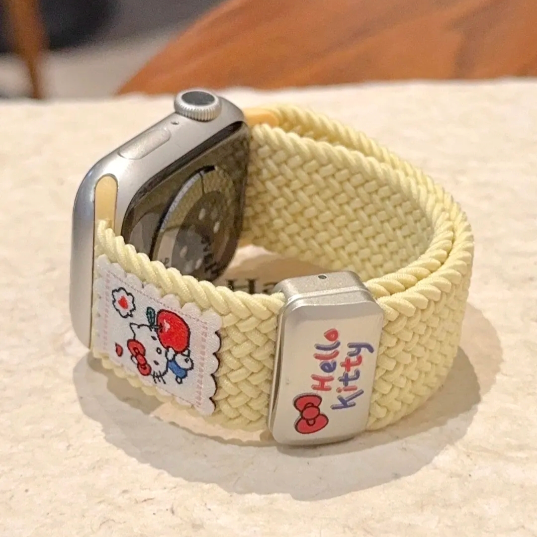 适用iwatch11苹果手表watch10表带s9可爱苹果kitty编织磁吸Ultra3