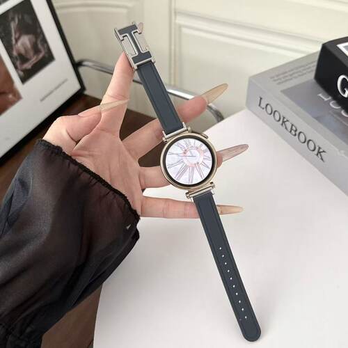 石灰色适用oppoX3mini表带磁吸watchX3/4proH扣细款硅胶x2女腕带