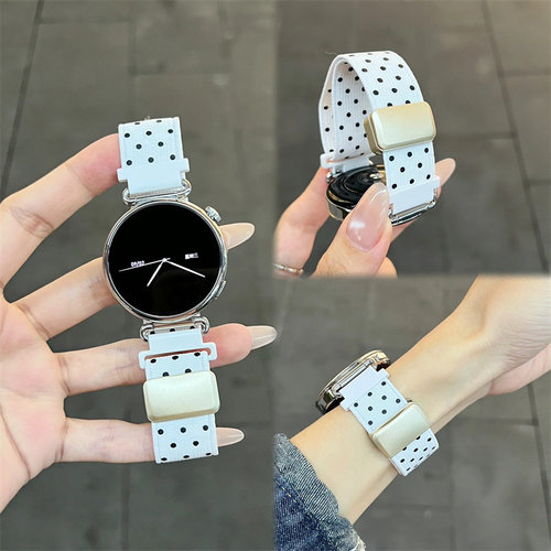 白色适用oppo手表watchx3mini表带oppowatch4pro表带磁吸波点编织