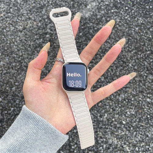 斜切工装表带适用苹果手表iWatch11/10硅胶磁吸iwatch9/10男女se3