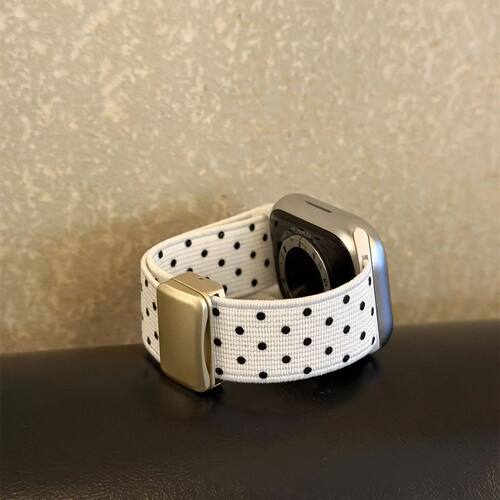 适用于华为watchfit3/4/5表带波点印花fit4pro磁吸扣女弹力秋冬女