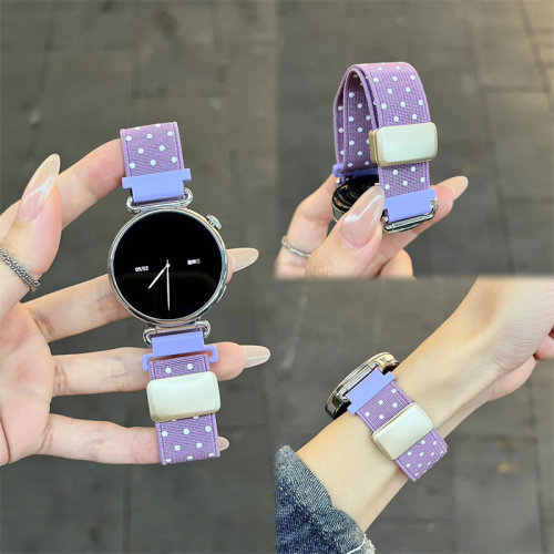 紫色适用oppo手表watchx3mini表带oppowatch4pro表带磁吸波点编织
