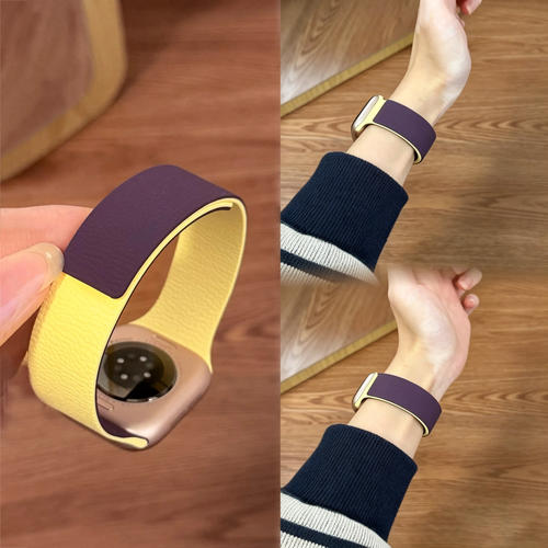 磁吸荔枝纹硅胶适用华为FIT5手表带fit4/3夏季新款小米9/8pro可爱