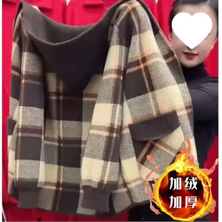 妈妈春秋装短款加厚毛呢外套气质中年妇女双面呢上衣洋气开