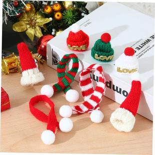 2pc Christmas hats Mini scarf Pendant Doll Festival Dress Up