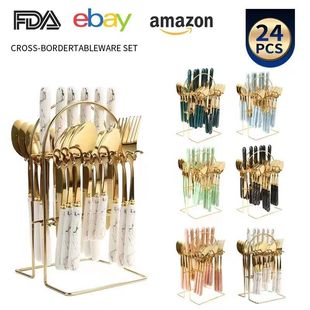 stainless steel Western tableware knives and forks 24 pieces