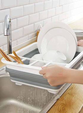 1PC Foldable Kitchen Storage Rack, Household Plastic Bowls,