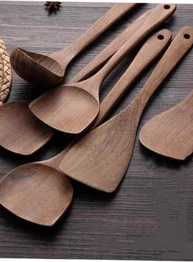 Teak wood tableware soup spoon shovel cooking kitchen tool