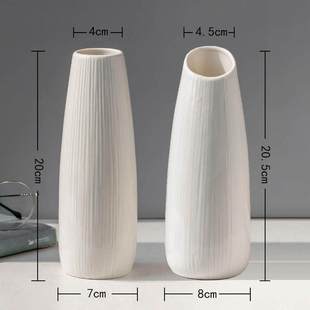 White ceramic vase watergrown dried flowe decorate jardinier