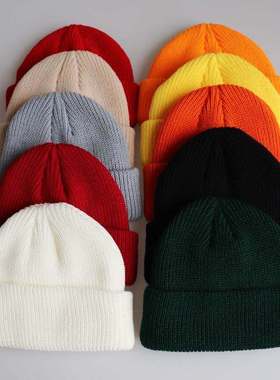 Men Winter Knit cap women warm hat 秋冬针织毛线帽男女瓜皮帽
