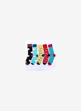 Mens Funny Happy Socks Fine Paragraph Diamond Pattern A