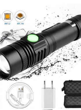 5000LM Led flashlight USB torch Zoomable 18650 Bicycle Light