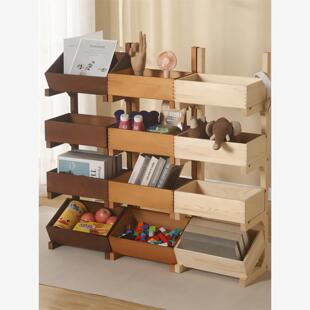 实木置物架落地式多层置物架客厅装饰水果素菜收纳架木质展示架