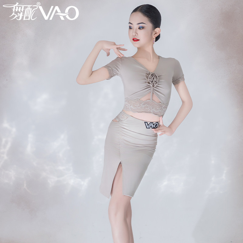 拉丁舞服女童VAO舞配舞服表演服拉丁舞练功服新款休闲百搭裙TJ