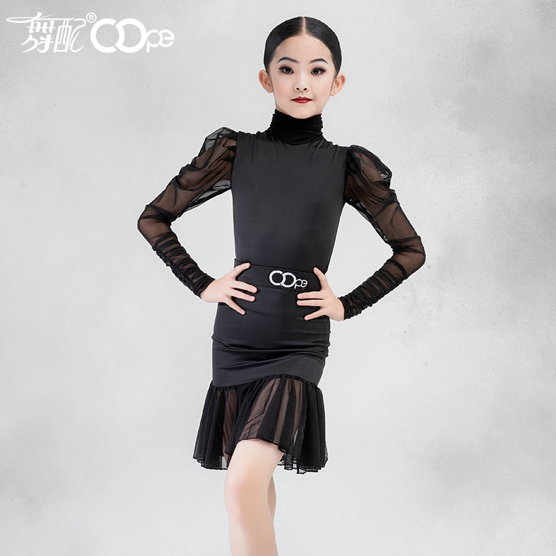 舞配拉丁舞服练习服秋冬新款高领