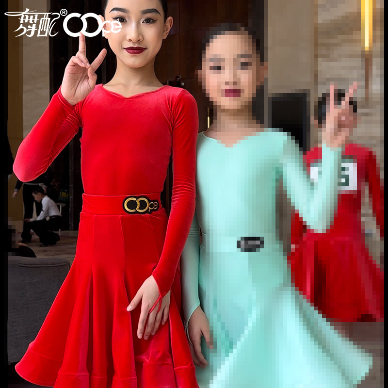 舞配拉丁舞服规定服超薄丝绒