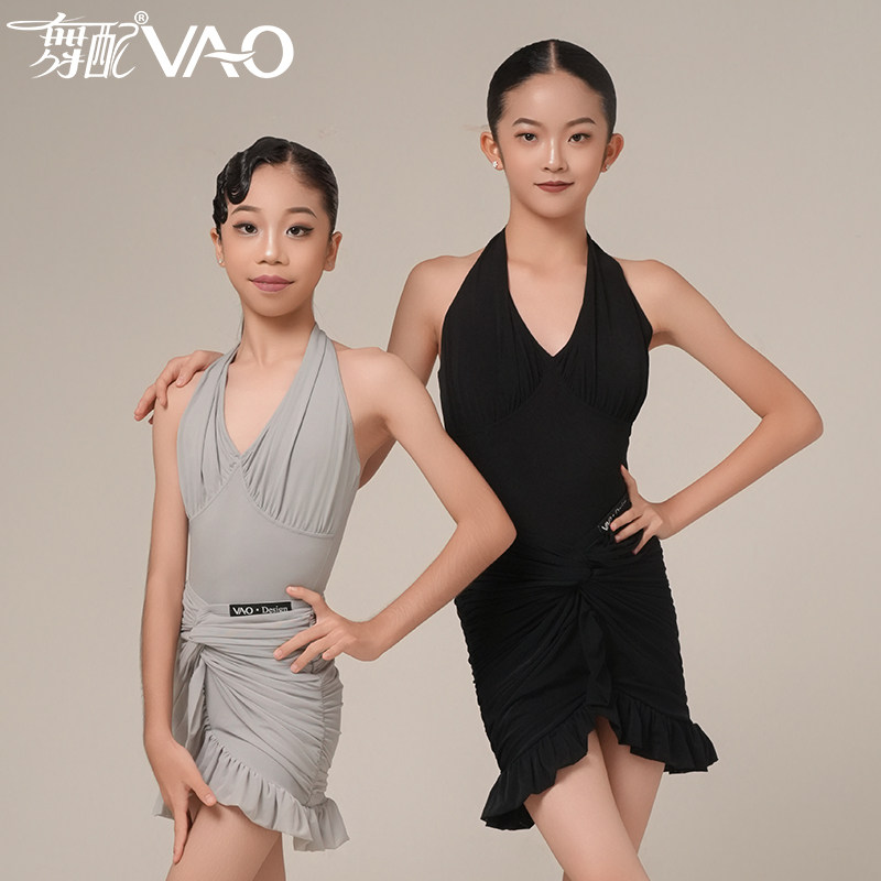舞配女童拉丁挂脖新款演出服图片