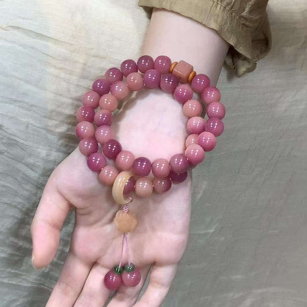 乌梅子酱樱花粉古风菩提手链