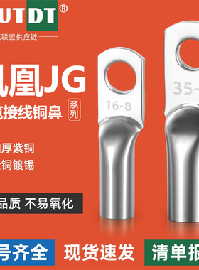 凤凰国标JG船用铜鼻子接线端子10/16/25/35/50/70/95/120紫铜线耳