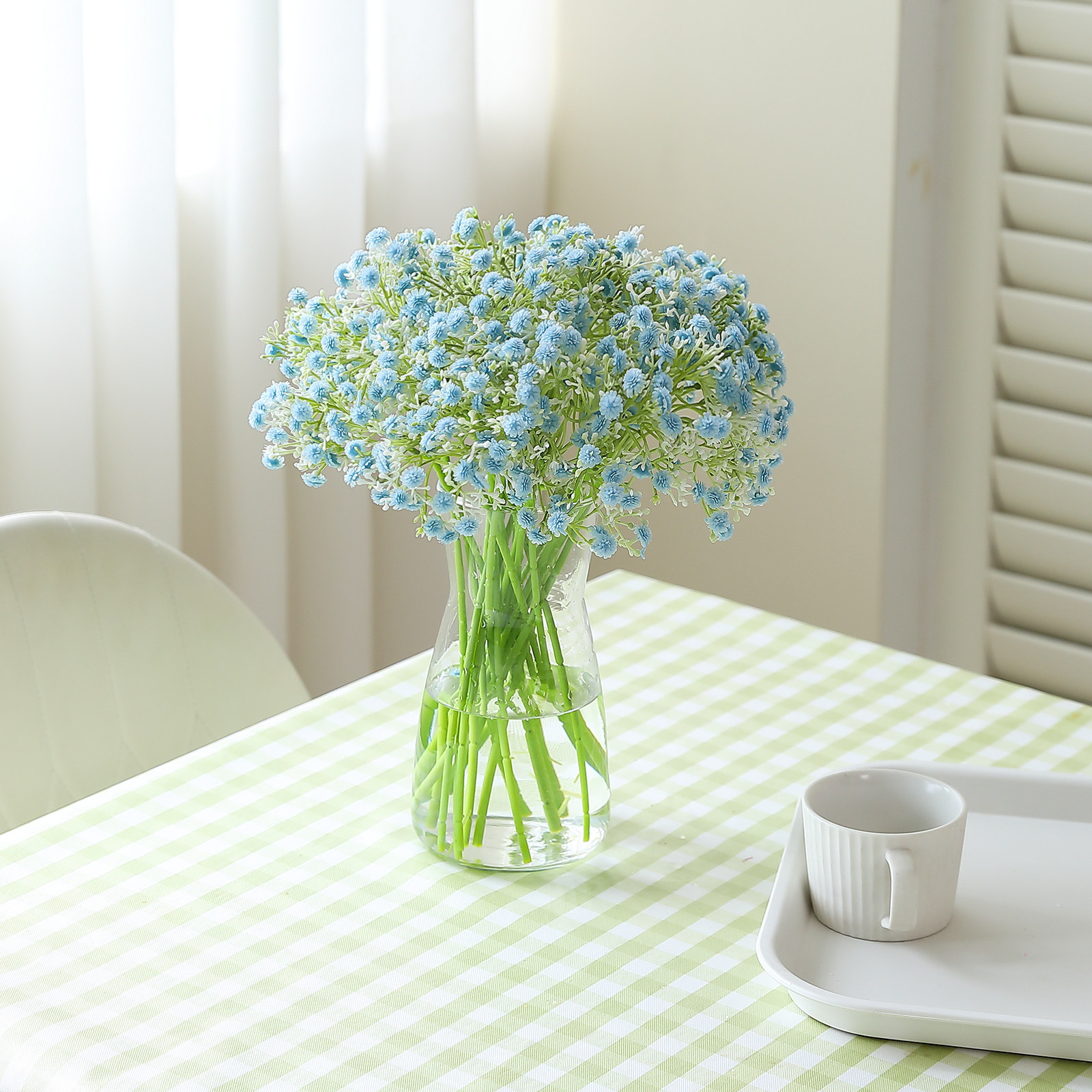 仿真花小清新蓝粉满天星假花