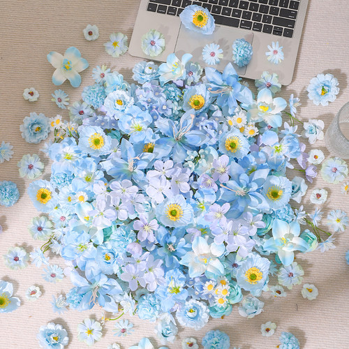 蓝色小花朵仿真花材料包