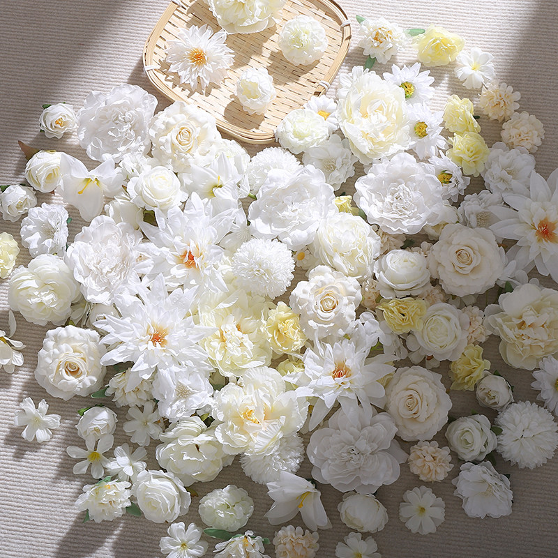 白色系仿真花材料包 中古风头饰簪花花环手工diy辅料婚庆布景花墙,家居饰品,仿真花/假花,淘宝优惠券,粉丝福利购,淘宝优惠卷